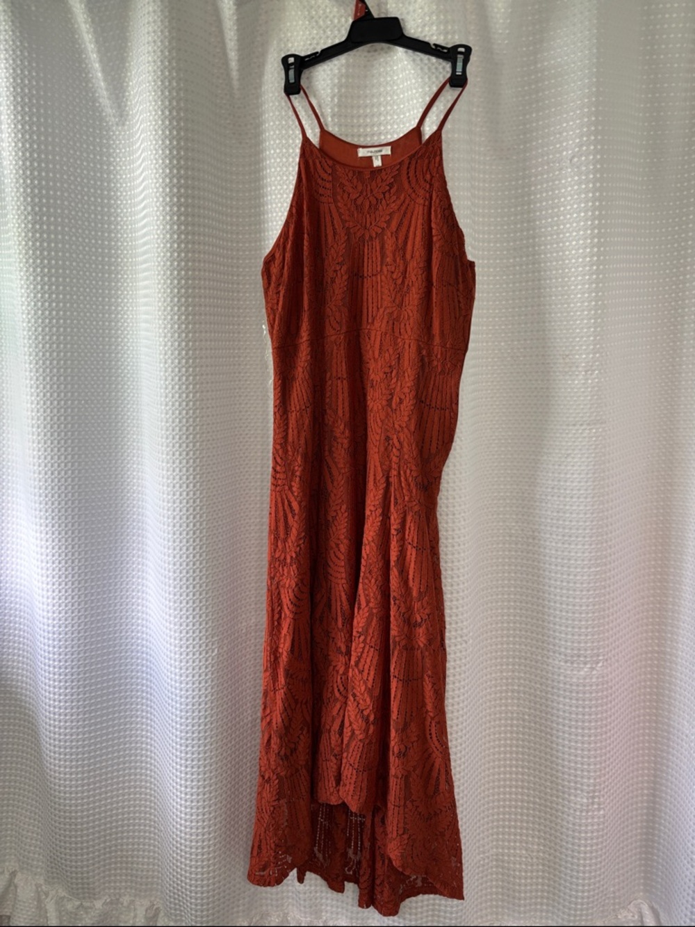 Maurices Rust Lace High-Low Maxi Dress